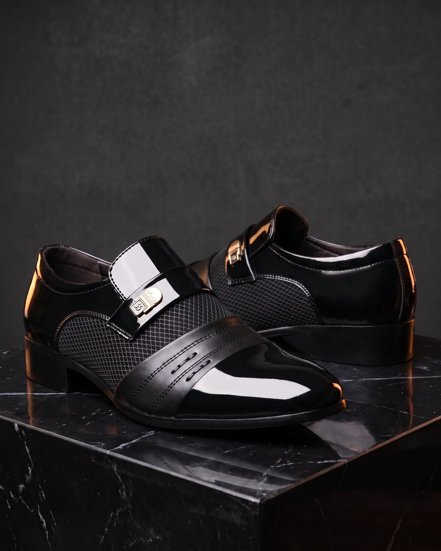 Ugo Men's Patent Leather Monk Strap Shoes