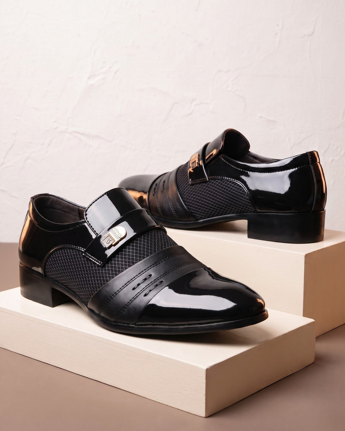 Ugo Men's Patent Leather Monk Strap Shoes
