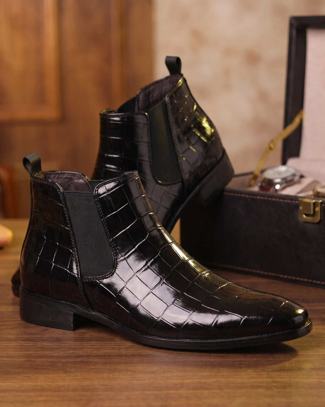 Ruben Men's Croco-Embossed Chelsea Boots