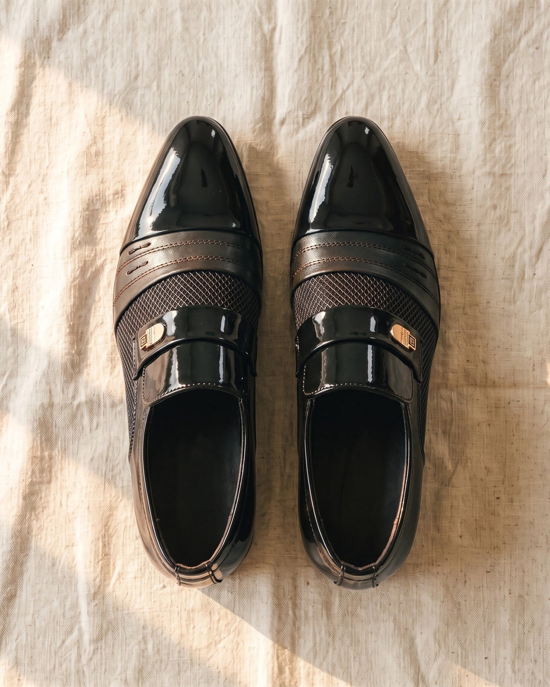 Ugo Men's Patent Leather Monk Strap Shoes