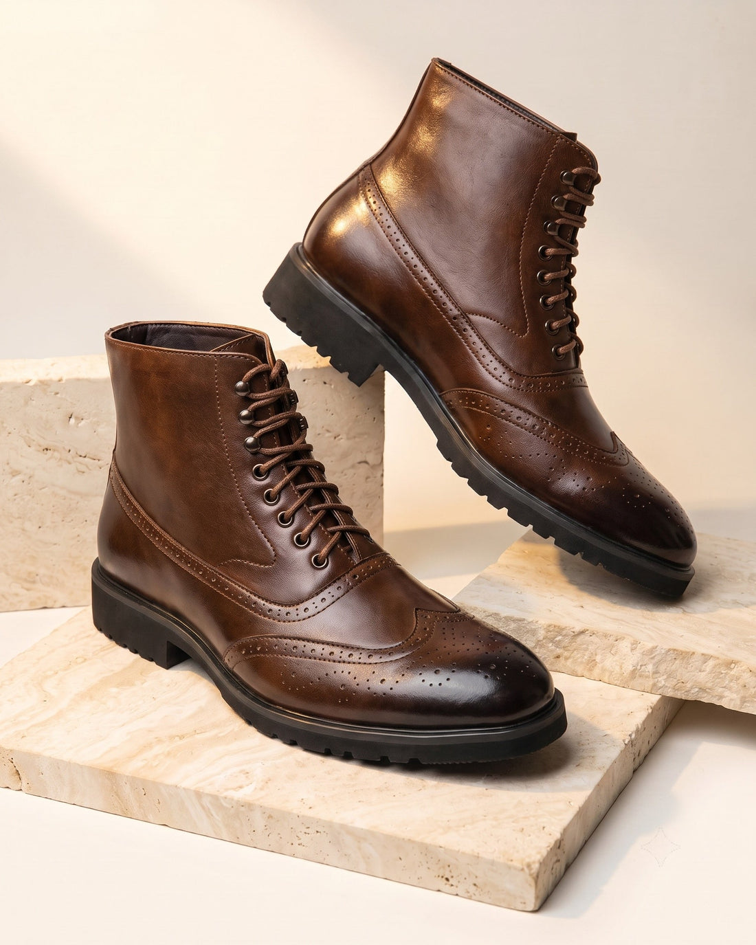 Giovanni Men's Leather Wingtip Boots