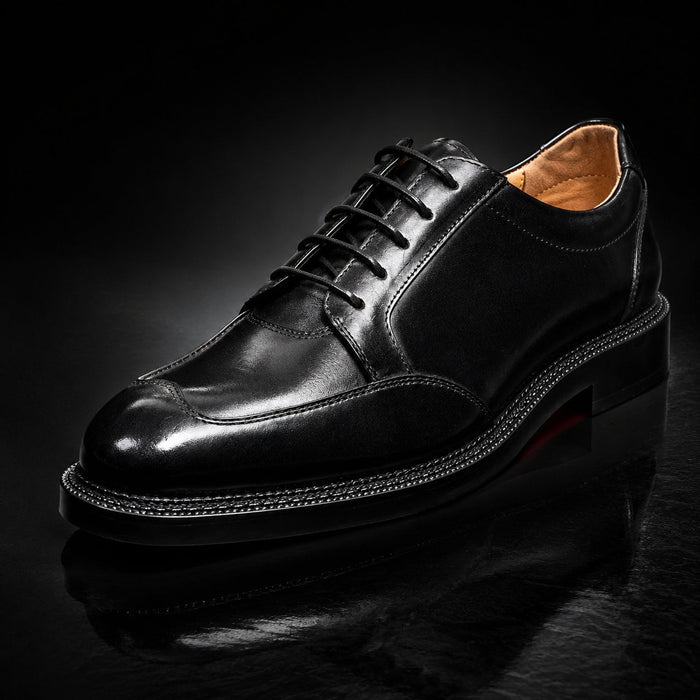 Men's Leather Apron-Toe Derby Shoes – Tiziano