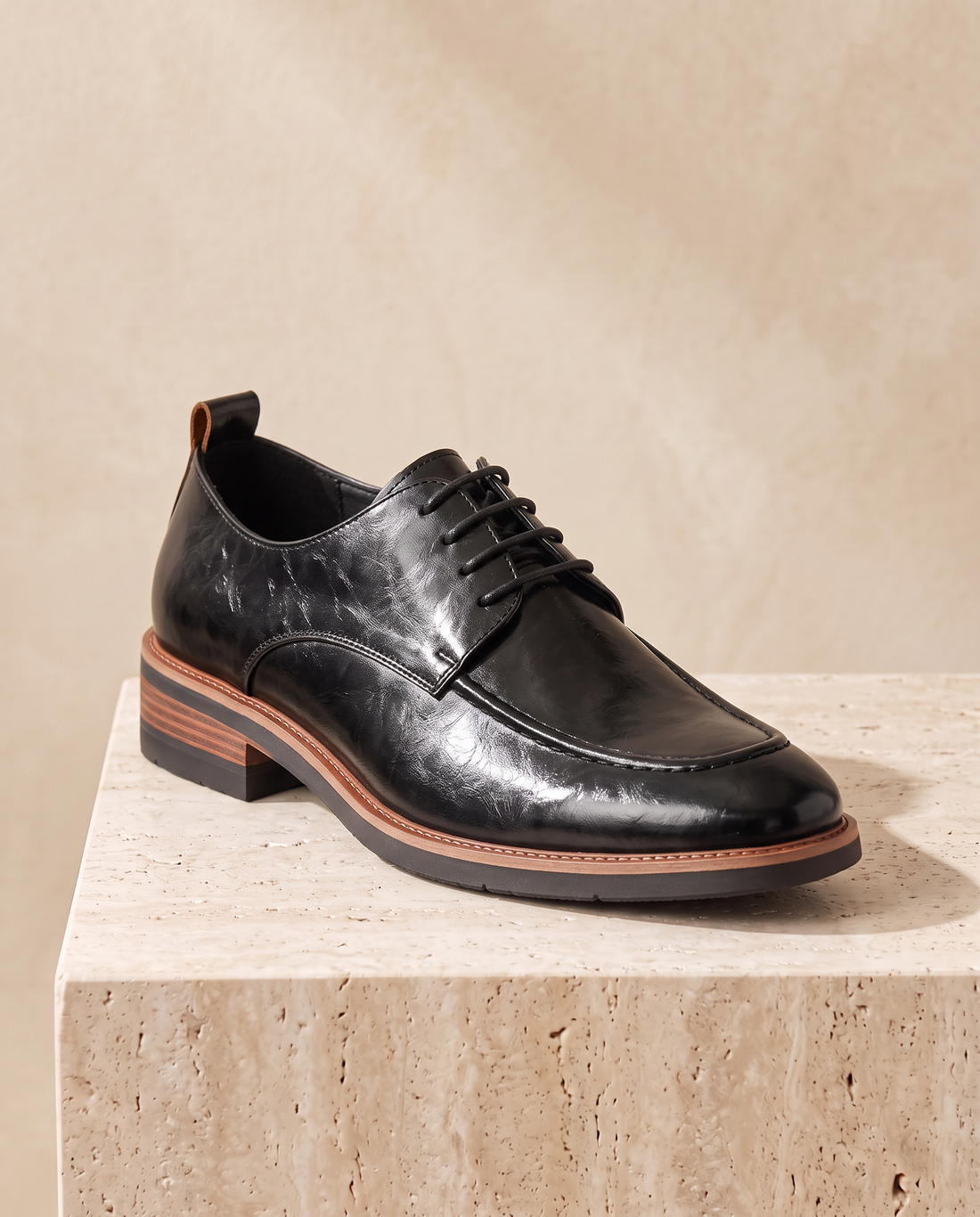Men's Leather Burnished Split-Toe Derby Shoes – Gualtiero