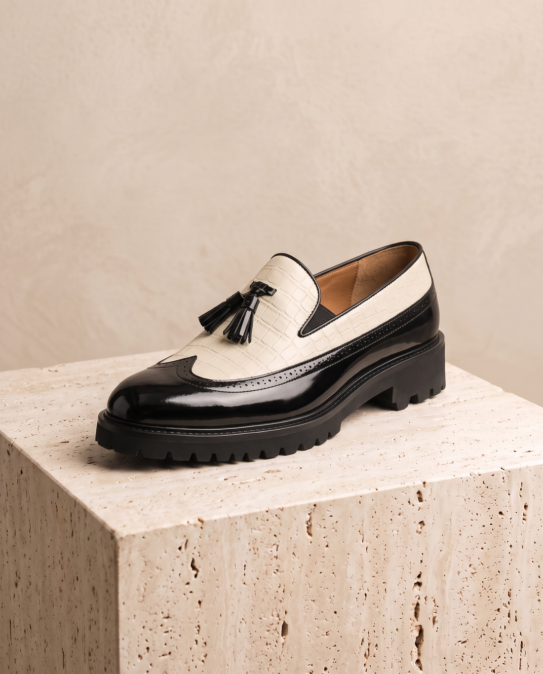Men's Leather Lug-Sole Tassel Loafers – Lucio