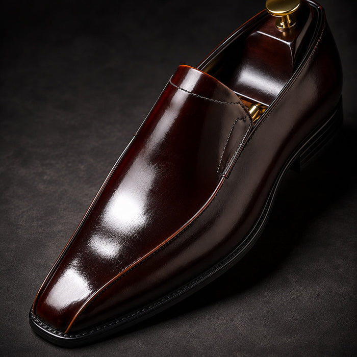 Men's Leather Square-Toe Loafers – Fabrizio