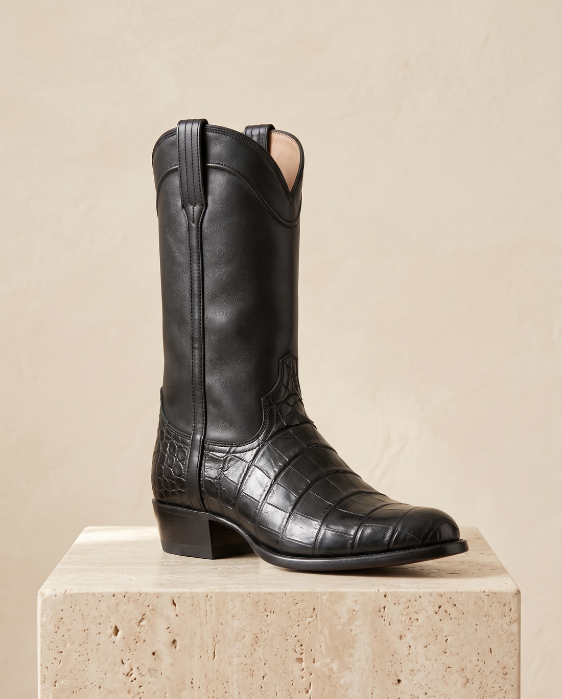Men's Leather Croc-Embossed Western Boots – Orsino