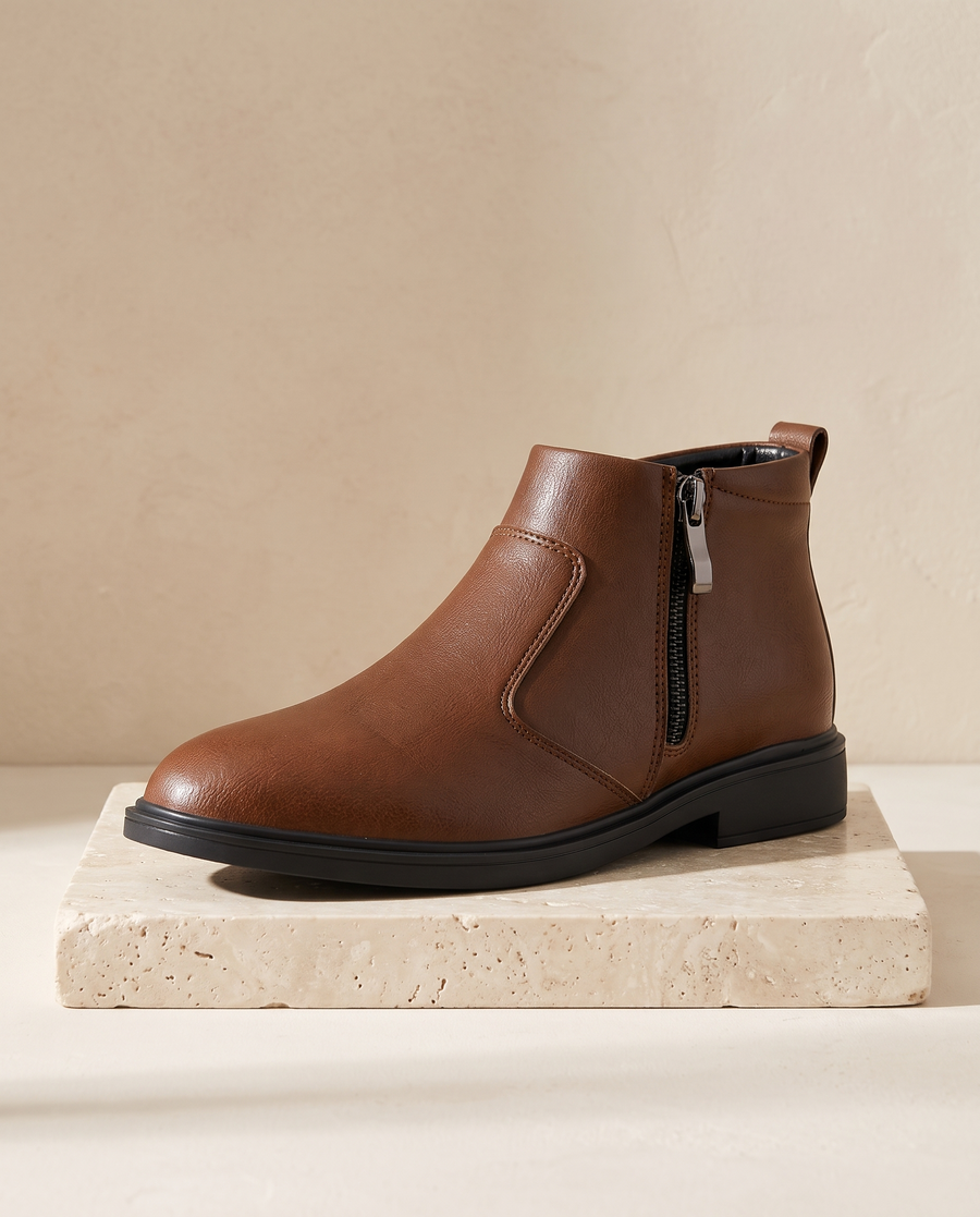 Men's Leather Side-Zip Ankle Boots – Sergio