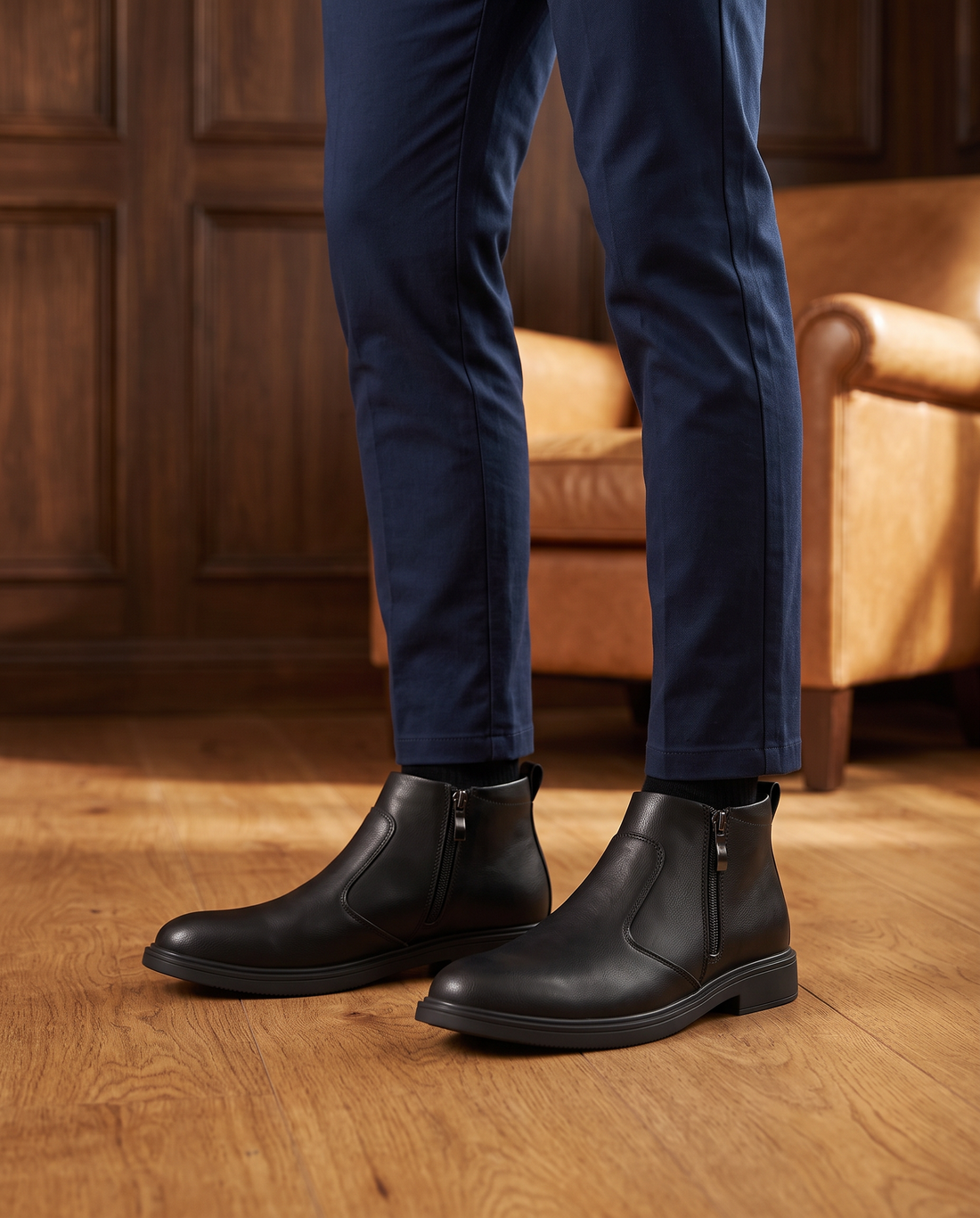 Men's Leather Side-Zip Ankle Boots – Sergio
