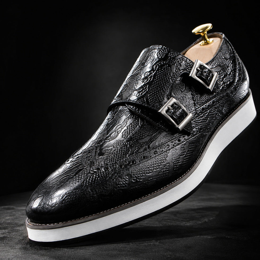 Men's Leather Double Monk Strap Shoes – Ulisse