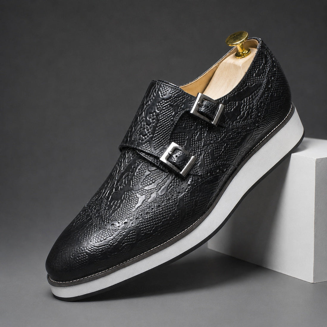Men's Leather Double Monk Strap Shoes – Ulisse