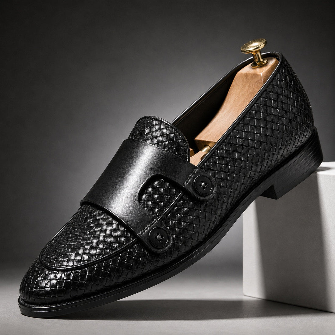 Men's Woven Double Monk Strap Shoes – Fulvio