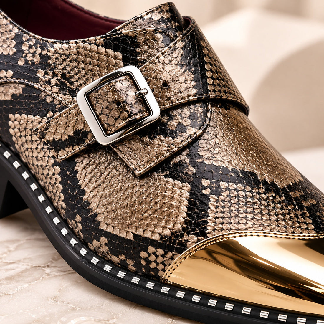 Men's Leather Single Monk Strap Shoes – Saverio